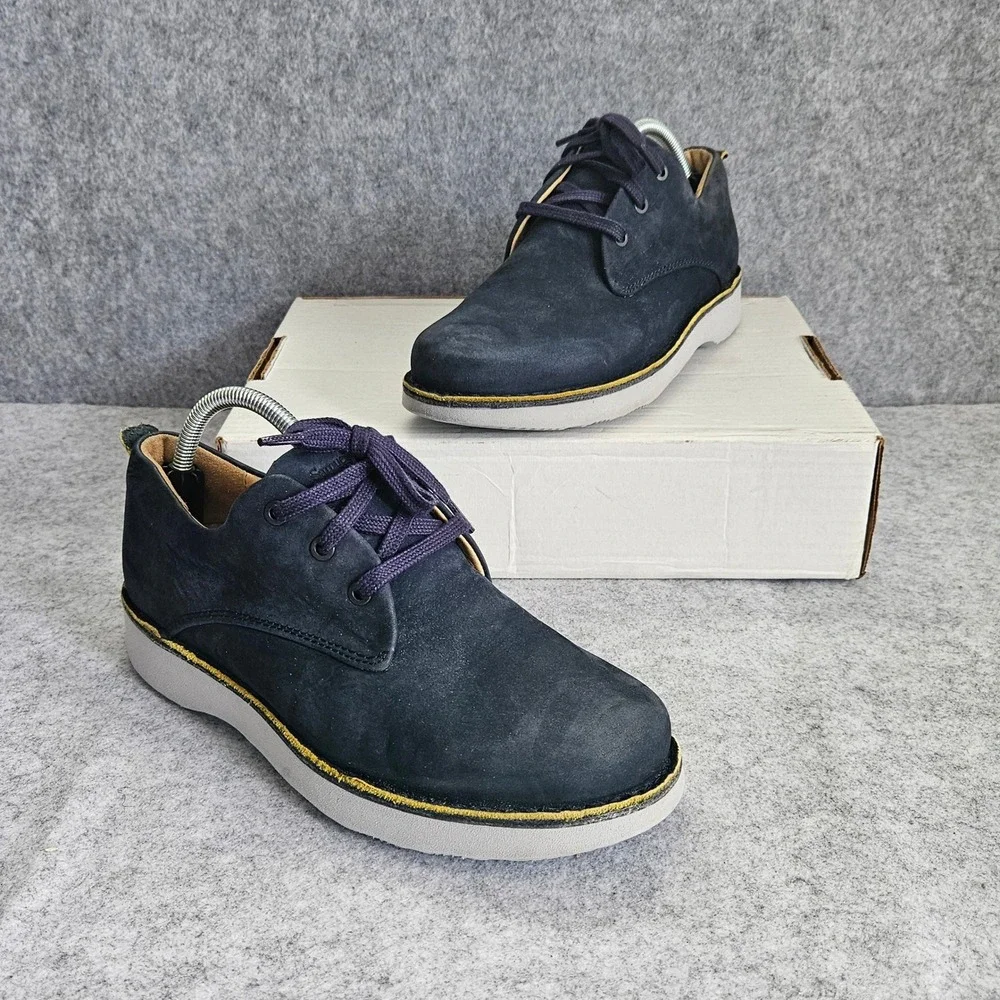 Samuel Hubbard Market Cap Mens 8.5 Navy Blue Nubuck Leather Oxford Shoes